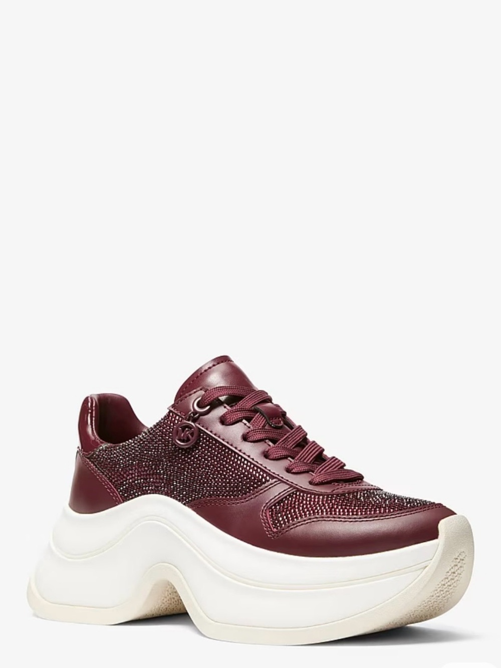 Michael Kors Burgundy Platform Lace-Up Sneakers